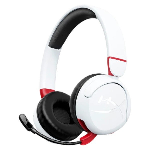 Фото - Гарнітура бездротова ігрова HyperX Cloud Mini, mini-jack/BT 1.2m White-Red (7G8F2AA)