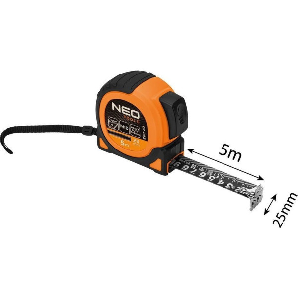 Фото - Рулетка Neo Tools 67-243 Super Black, 5мx25мм