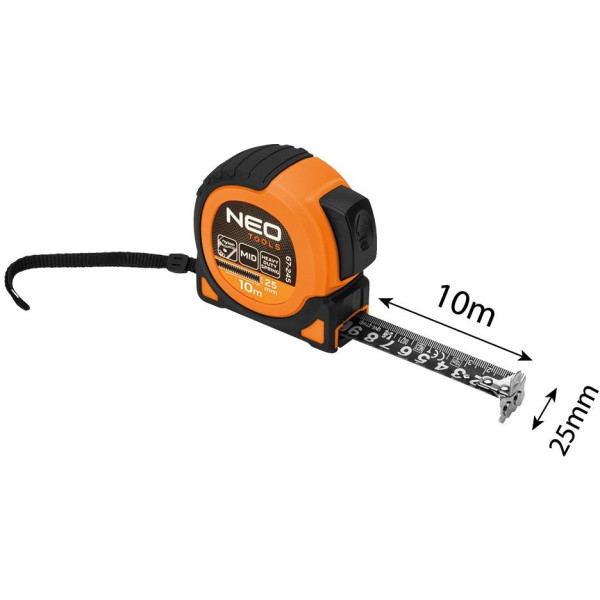 Фото - Рулетка Neo Tools 67-245 Super Black, 10мx25мм