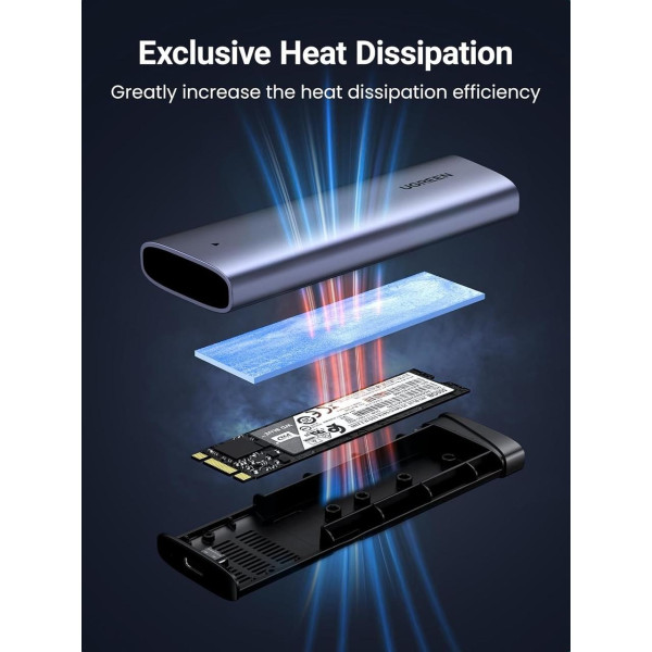 Фото - Зовнішня кишеня UGREEN CM767 USB 3.2 Gen 2 M.2 NVMe Gray (35267)