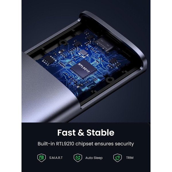 Фото - Зовнішня кишеня UGREEN CM767 USB 3.2 Gen 2 M.2 NVMe Gray (35267)