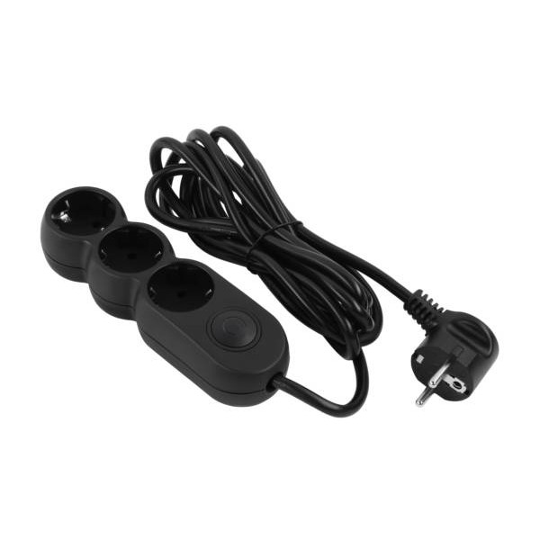 Фото - Подовжувач 220В 2E Plus 3 розетки 3 м Black (2E-U03VES3MBK)