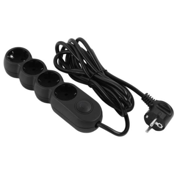 Фото - Подовжувач 220В 2E Plus 4 розетки 3 м Black (2E-U04VESM3BK)