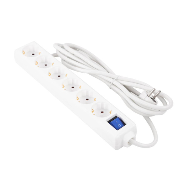 Фото - Подовжувач 220В 2E 6 розеток 3 м White (2E-U06ESM3WH)