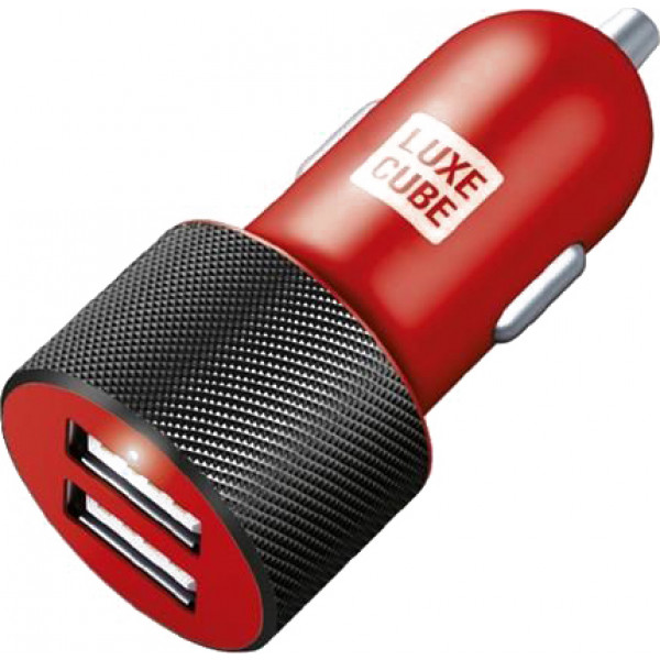 Фото - Автомобільний зарядний пристрій Luxe Cube 2USB 17W Red (8886668686235)