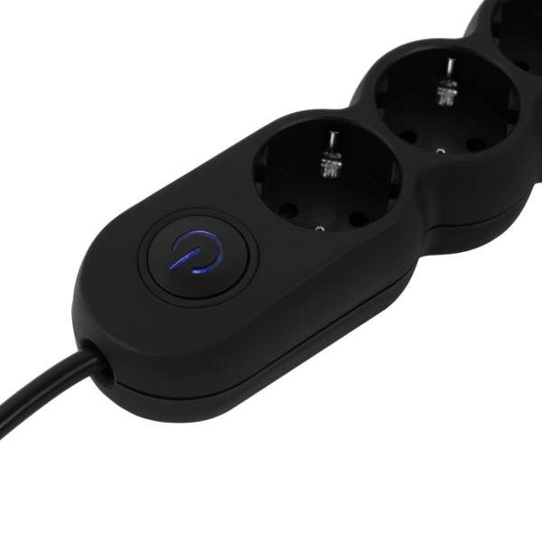 Фото - Подовжувач 220В 2E Plus 4 розетки 3 м Black (2E-U04VESM3BK)