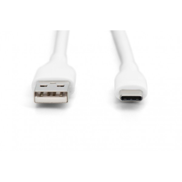 Фото - Кабель Digitus USB-A USB-C 1m USB 2.0 60W (AK-300340-010-W)