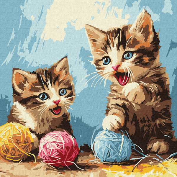 Фото - Картина по номерам Ideyka Клубочки 30х30 см (KHO6721)