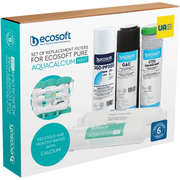 Фото - Картридж системи зворотного осмосу Ecosoft P'URE AquaCalcium Mint (6 місяців) (CHV5PUREMAC)