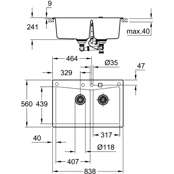 Фото - Мойка кухонная Grohe K700 (31657AP0)