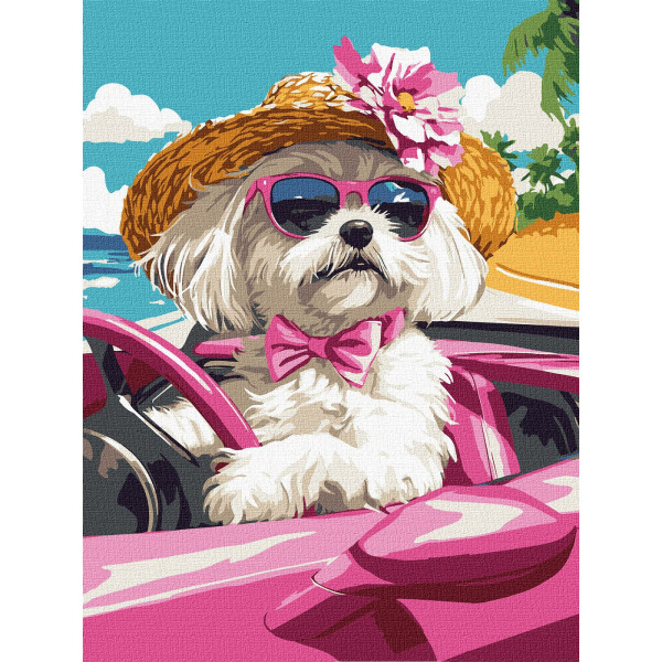 Фото - Картина за номерами Ideyka Рожева машина 30х40 см (KHO6738)