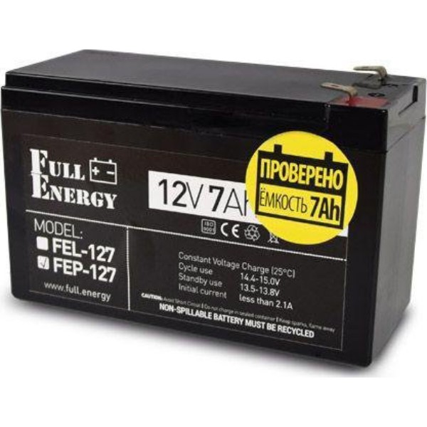 Фото - Акумулятор для ДБЖ Full Energy 12V 7AH AGM (FEP-127) Фото - Акумулятор для ДБЖ Full Energy 12V 7AH AGM (FEP-127)