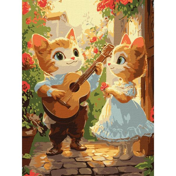 Фото - Картина за номерами Ideyka Котячі романси 30х40 см (KHO6746) Фото - Картина за номерами Ideyka Котячі романси 30х40 см (KHO6746)