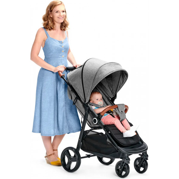 Фото - Коляска прогулянкова Kinderkraft Grande Plus Grey (KSGRAN00GRY0000)