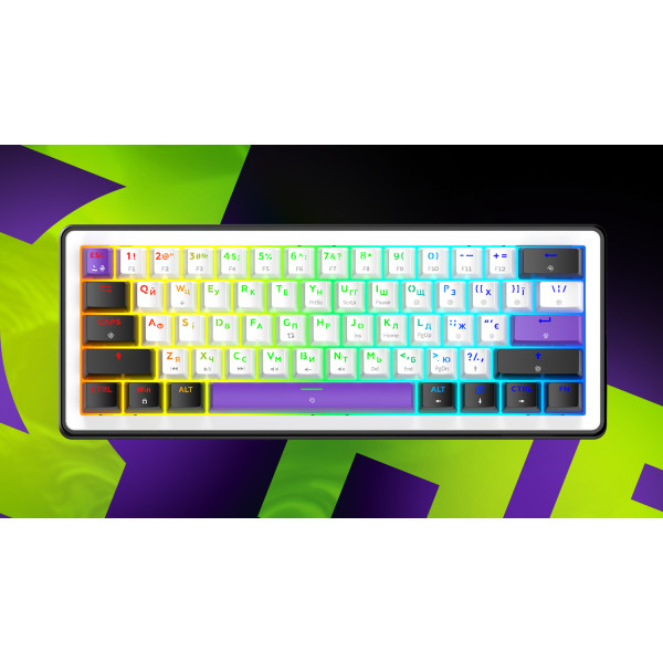 Фото - Клавиатура беспроводная игровая Hator Hellyberry HK60 wireless White-Violet (HK60_wireless)