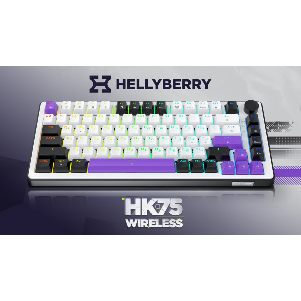 Фото - Клавиатура беспроводная игровая Hator Hellyberry HK75 wireless White-Violet (HK75_wireless)