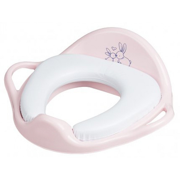 Фото - Дитяча накладка на унітаз м'яка Tega Baby Зайчики Світло-рожевий (KR-020-104)