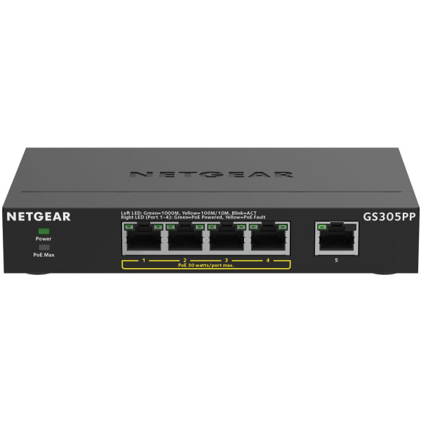 Фото - Коммутатор локальной сети (Switch) Netgear GS305PP (GS305PP-300EUS)