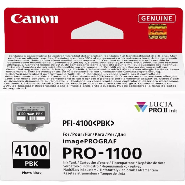 Фото - Картридж для струменевих принтерів/БФП Canon PFI-4100 imagePROGRAF PRO-1100 Photo Black (6777C001)