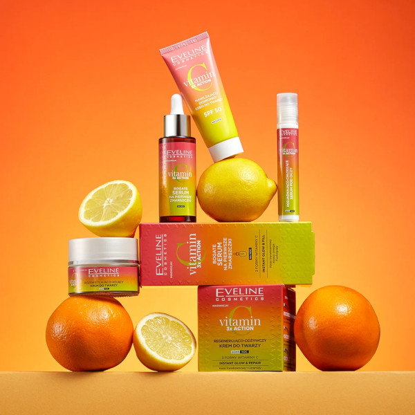 Фото - Крем для обличчя EVELINE Vitamin C 3x Action зволоження та захист SPF50 30 мл (5903416053378)
