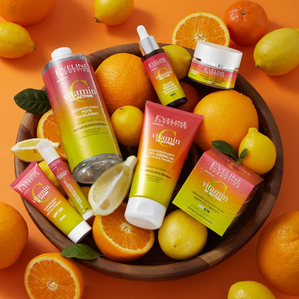 Фото - Крем для обличчя EVELINE Vitamin C 3x Action зволоження та захист SPF50 30 мл (5903416053378)