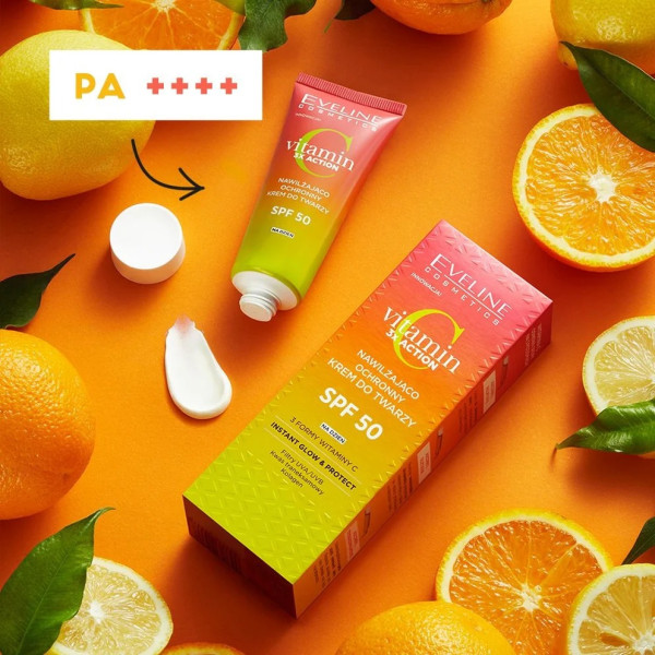 Фото - Крем для обличчя EVELINE Vitamin C 3x Action зволоження та захист SPF50 30 мл (5903416053378)