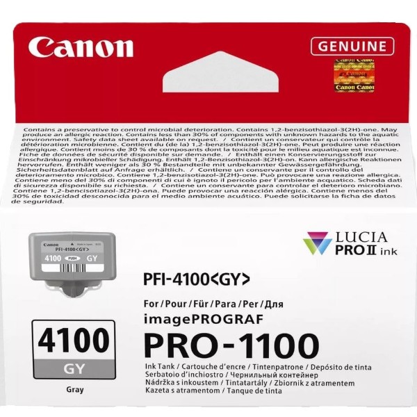 Фото - Картридж для струменевих принтерів/БФП Canon PFI-4100 imagePROGRAF PRO-1100 Gray (6783C001)