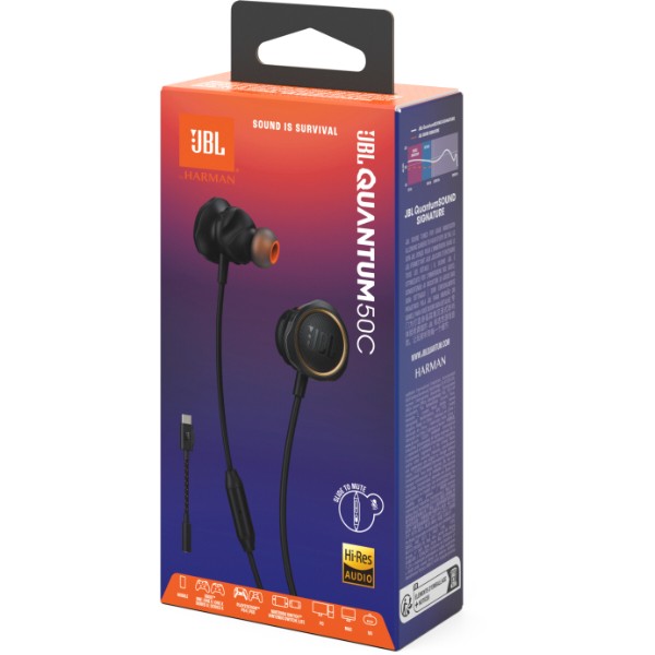 Фото - Наушники вкладыши проводные JBL Quantum 50C Black (JBLQTUM50CBLK)