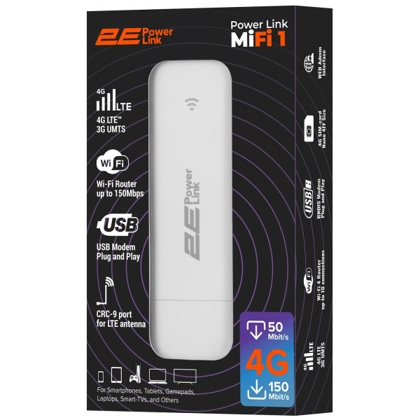 Фото - Модем 4G 2E PowerLink (MiFi-1 2024) LTE (694743655322)