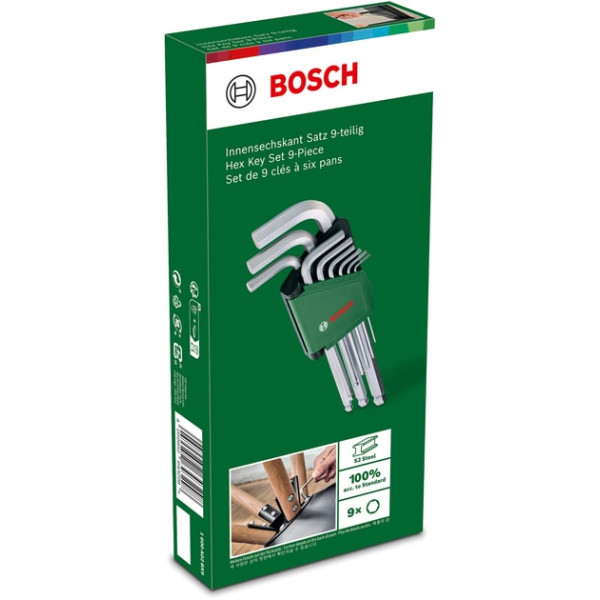 Фото - Набор шестигранных ключей Bosch 9 шт. (1.600.A02.BX9)