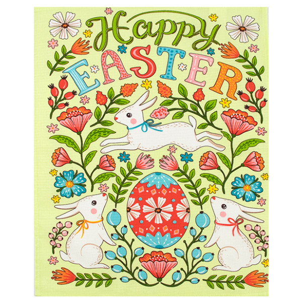 Фото - Рушник кухонний Руно 45х60 ваф. (205.15_Великдень салатовий_3)