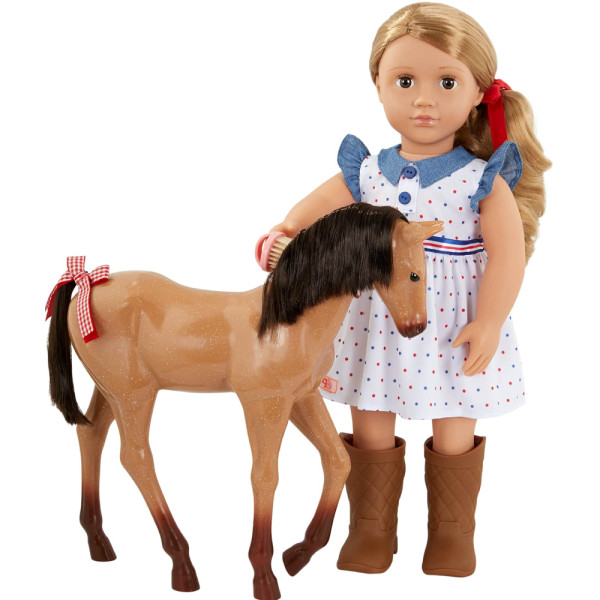 Фото - Лялька Our Generation Шеллі з лошам Аппалуза та аксесуарами 46 см (BD31447Z)