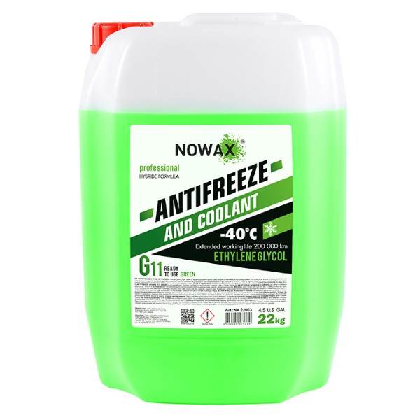 Фото - Антифриз NOWAX G11 22Kg Green (NX22003)