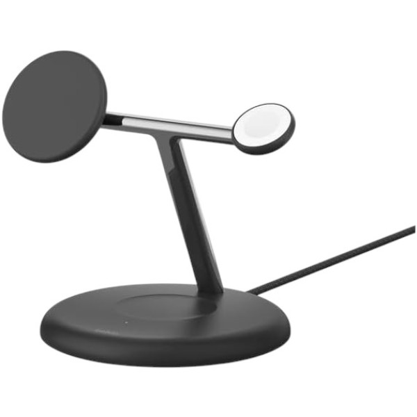 Фото - Бездротовий зарядний пристрій Belkin 3в1 Magnetic Adjustable Pad Qi2 15Вт Black (WIZ023VFBK)