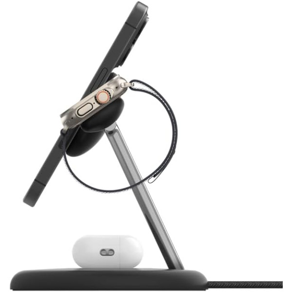 Фото - Бездротовий зарядний пристрій Belkin 3в1 Magnetic Adjustable Pad Qi2 15Вт Black (WIZ023VFBK)