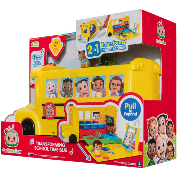 Фото - Базовый игровой транспорт для малыша CoComelon Vehicle Школьный автобус трансформер, свет, звук (CMW0509)