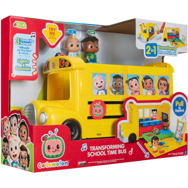 Фото - Базовый игровой транспорт для малыша CoComelon Vehicle Школьный автобус трансформер, свет, звук (CMW0509)