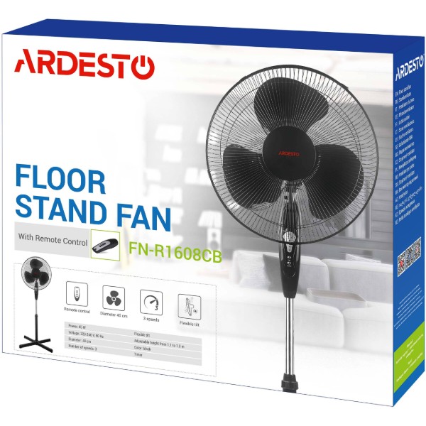 Фото - Вентилятор напольный ARDESTO FN-R1608CB Black c ПДУ