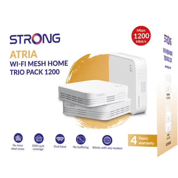 Фото - MESH система WiFi5 Strong ATRIA WiFi Mesh Trio1200 EUV2