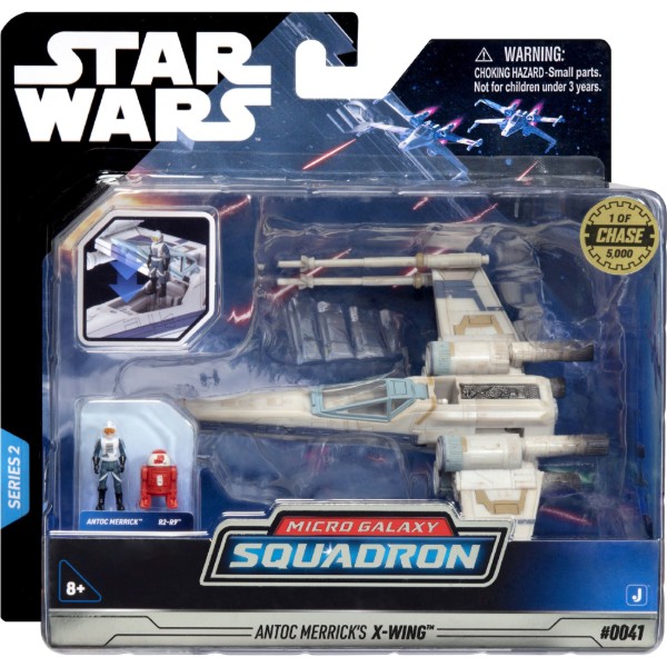 Фото - Коллекционная фигурка STAR WARS Medium Vehicle Транспорт и фигурка X-Wing (Blue 1) + Antoc Merric & R2-R9 12.5 см (SWJ0025)