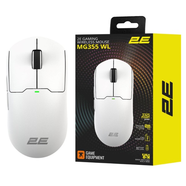 Фото - Мышь беспроводная игровая 2E Gaming MG355 WL White (2E-MG355UWT-WL)