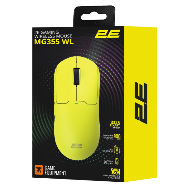 Фото - Мышь беспроводная игровая 2E Gaming MG355 WL Yellow (2E-MG355UYW-WL)