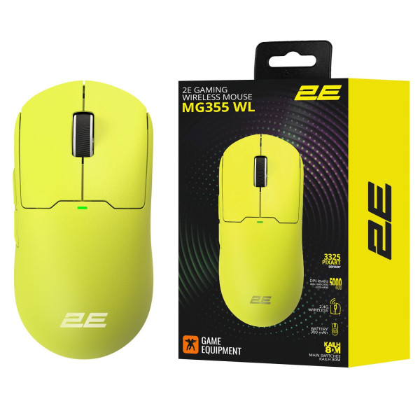 Фото - Мышь беспроводная игровая 2E Gaming MG355 WL Yellow (2E-MG355UYW-WL)