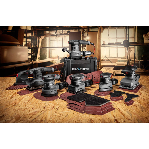 Фото - Ексцентрикова шліфовальна машина GRAPHITE 300Вт (59G348)