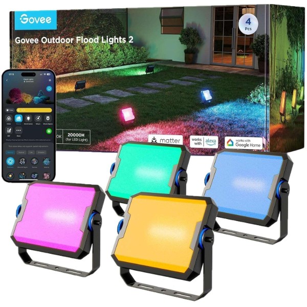 Фото - Светодиодный светильник Govee H8057 Outdoor FLood Lights 4 шт (H8057C11)