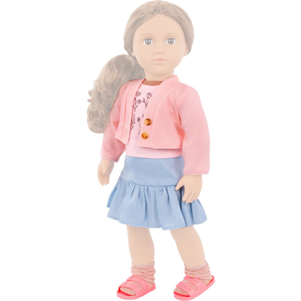 Фото - Одяг та аксесуари для ляльки Our Generation повсякденний рожевий светр та спідниця (BD30542Z)