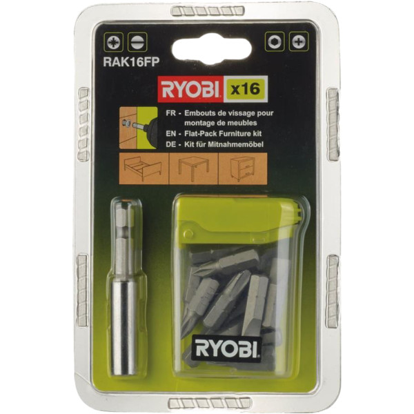 Фото - Біта для викрутки Ryobi RAK16FP 15 шт. (5132002679)