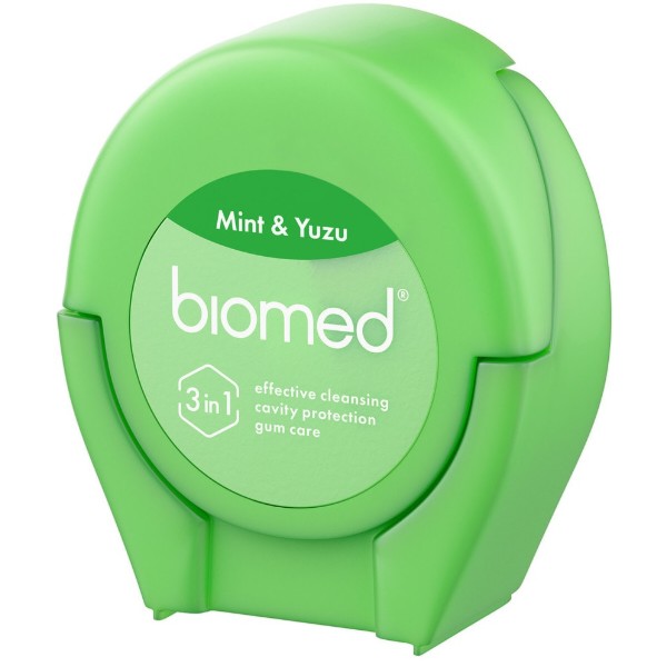 Фото - Зубна нитка BioMed смак м'яти та юзу 50 м (7640168937249)