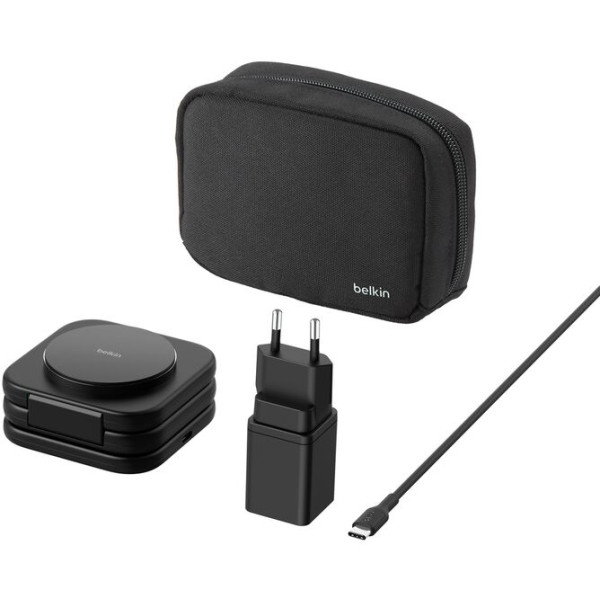 Фото - Бездротовий зарядний пристрій Belkin 3в1 Travel Pad Wireless Qi2 15Вт Black (WIZ024VFBK)