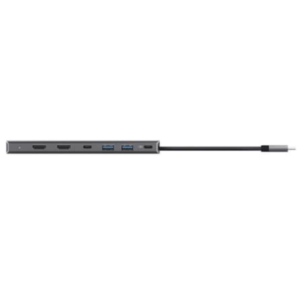 Фото - Хаб USB Trust Dalyx 7in1 USB-C> 2xUSB-А 3.2/2xUSB-С/2xHDMI/Display Port 0.16м Grey (25661)